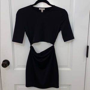 Silence and noise mid sleeve dress with cutout